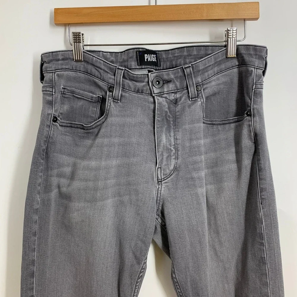 PAIGE Federal Men's 32 Gray Straight Leg Stretch‎ Jeans Made in USA